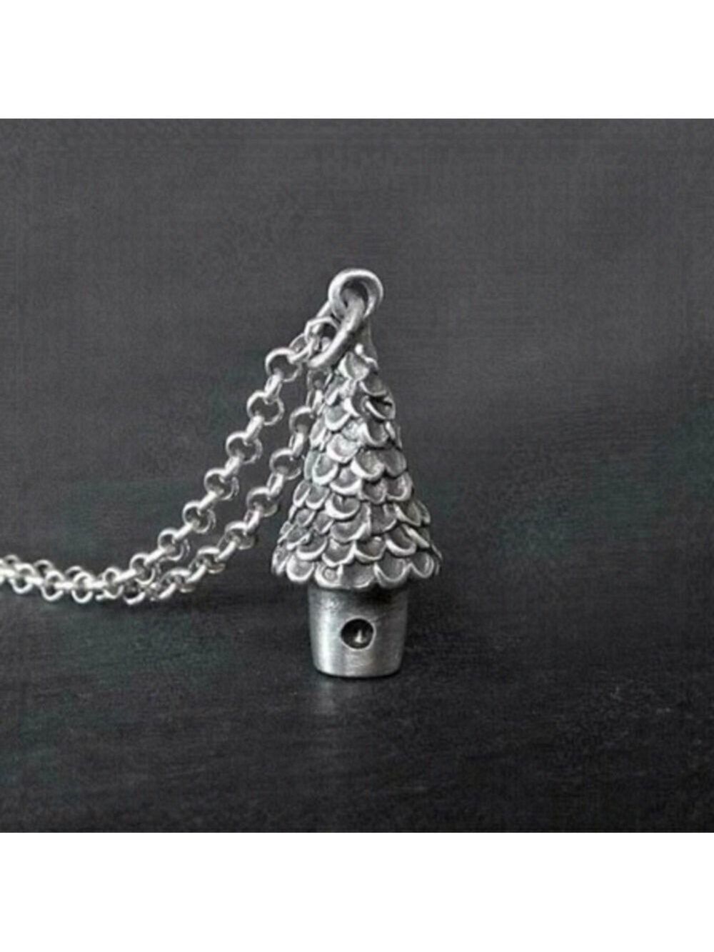 Tree House Argentium Sterling Silver Necklace